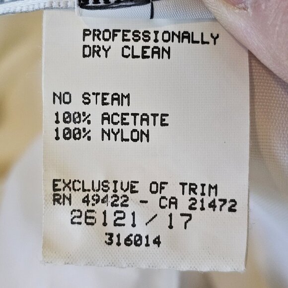 Jessica Mcclintock 90s White Wedding Dress Lace Embellished Long Sleeve Size 7/8 - Picture 15 of 16